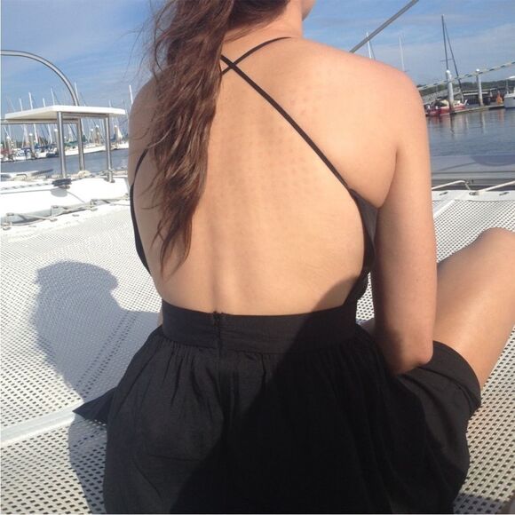 Tobi Strappy Open Back Maxi Dress - Black size small - Picture 2 of 9